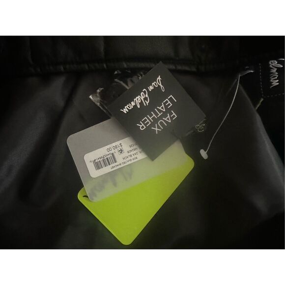 Sam Edelman Quilted PU Jacket black faux leather size Large BNWT - Picture 10 of 10